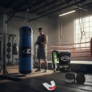 Imagen de Kit Boxeo Completo 14kg Bolsa Guantes Vendas Bucal Color Azul