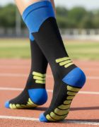 Imagen de Medias Para Running De Compresión Azul Liso Único