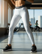 Imagen de Calza Térmica Unisex Knexsport - Blanco - Lisa - XS