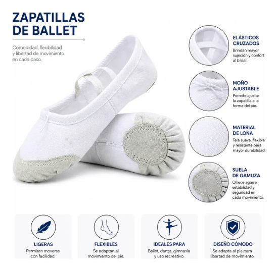 Imagen de Zapatilla Ballet Lona Media Punta