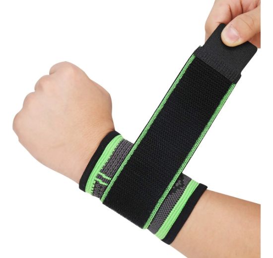 Imagen de Muñequera Ortopedica Gym Fitness Unisex Ajustable Deporte Negro