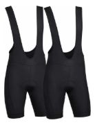 Imagen de Pack X2 Calza Ciclismo Con Tiradores Gel Acolchada Hombre Negro Lisa S