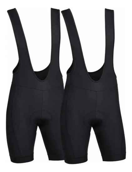 Imagen de Pack X2 Calza Ciclismo Con Tiradores Gel Acolchada Hombre Negro Lisa M