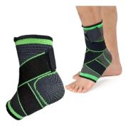 Imagen de Tobillera Ajustable Deportiva Elástica Compresora Con Strap Negro Xl