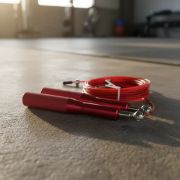 Imagen de Cuerda De Salto Crossfit Mango De Acero Resistente Rojo