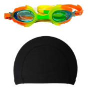 Imagen de Lente Natacion Silicona De Niño + Gorra Piscina Lycra