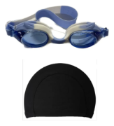 Imagen de Lente Natacion Silicona De Niño + Gorra Piscina Lycra