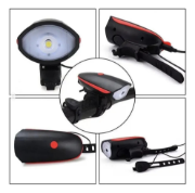 Imagen de Luz Frontal Bicicleta Led - Bocina - Usb