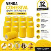 Imagen de Venda Semi Elastica Adhesiva Pack 12 Tipo Coban