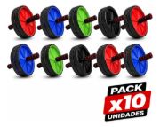 Imagen de Pack X10 Rueda Abdominal Doble Ejercicio Fitness Gimnasio Negro