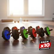 Imagen de Pack X10 Rueda Abdominal Doble Ejercicio Fitness Gimnasio Negro