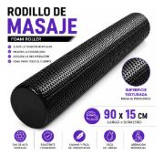 Imagen de Rodillo Macizo De Goma Eva Para Yoga / Foam Roller - 90 Cm Negro