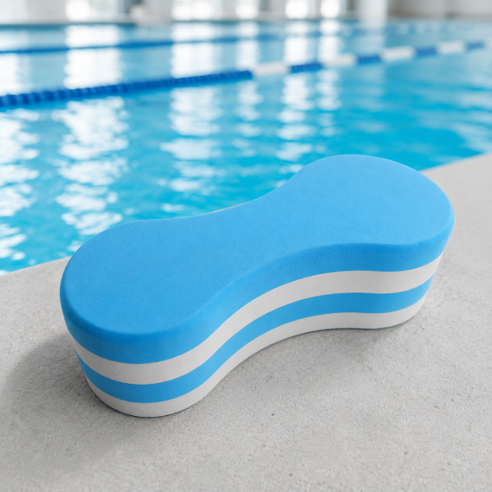 Imagen de Pull Buoy Natacion Celeste Y Blanco
