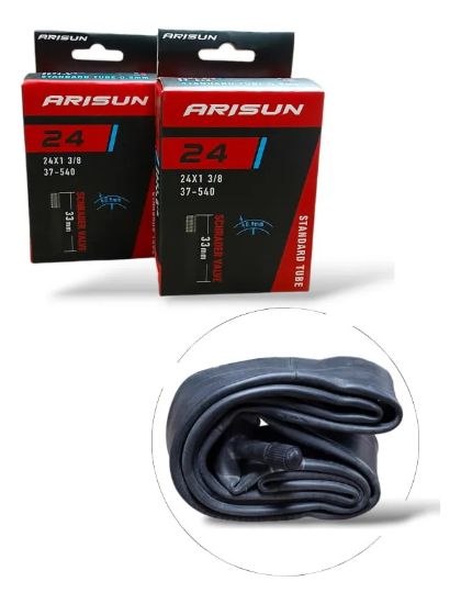 Imagen de Camara Bicicleta Arisun 24 X 1 3/8 A/v 33mm - Par Schrader Negro