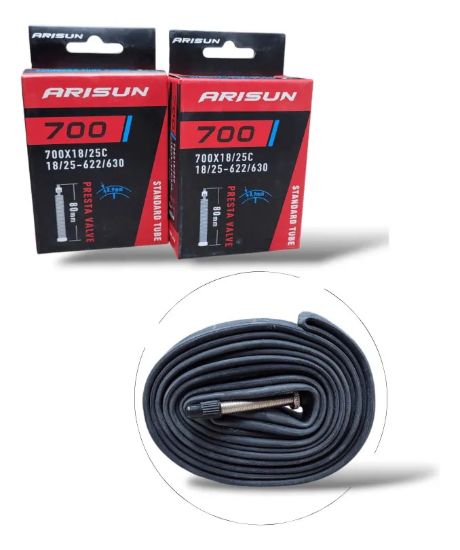Imagen de Camara Bicicleta Arisun 700 X 18/25 V/f 80mm - Par Presta Negro