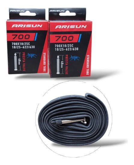 Imagen de Camara Bicicleta Arisun 700 X 18/25 V/f 48mm - Par Presta Negro