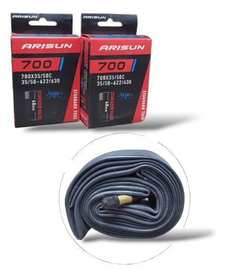 Imagen de Camara Bicicleta Arisun 700 X 35/50 V/m 48mm - Par Schrader Negro