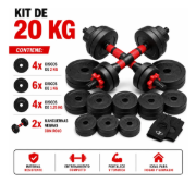 Imagen de Set Mancuernas Ajustable Regulables 20 Kg Juego Kit 3 En 1
