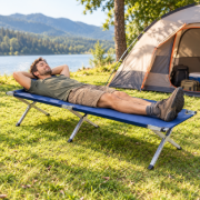Imagen de Catre Cama Plegable Metálico Con Bolso P/ Camping Azul
